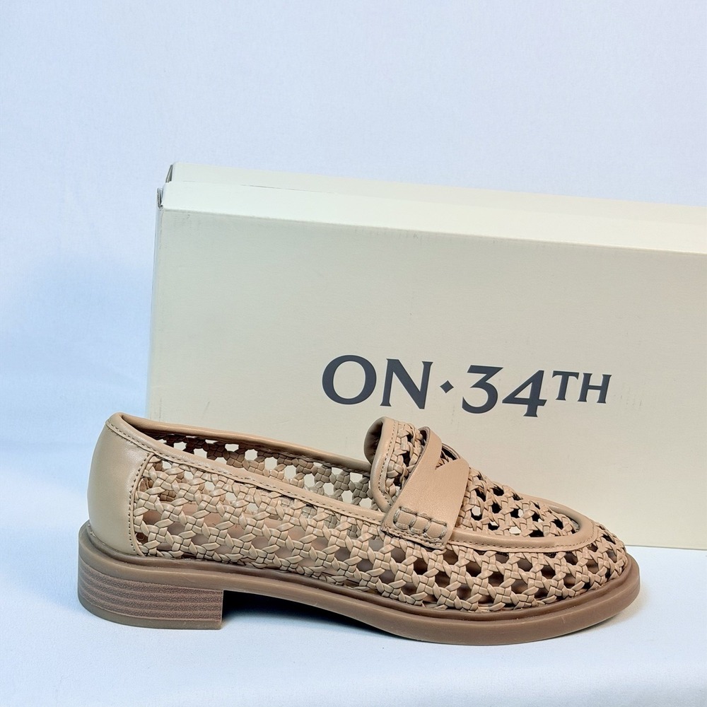 On 34th Size-5.5M Women's Blaiya Tan Loafers Flats Shoes Woven
